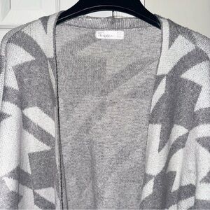 89th & Madison Cardigan Women's XL Aztec Print Open Front Knit Chunky Sweater